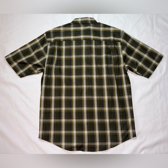 Wolverine NWT Men’s Size M Dark Olive Green Plaid Mortar Short Sleeve Shirt - Picture 7 of 7